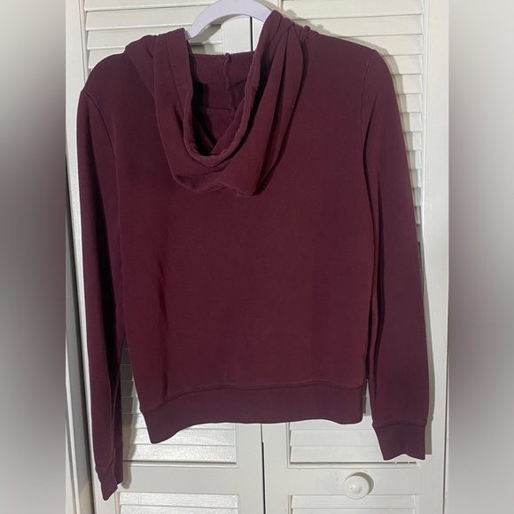 Victoria’s Secret PINK Burgundy 1/4 Zip Hoodie, Size S, Drawstring, PINK Logo - Picture 2 of 7